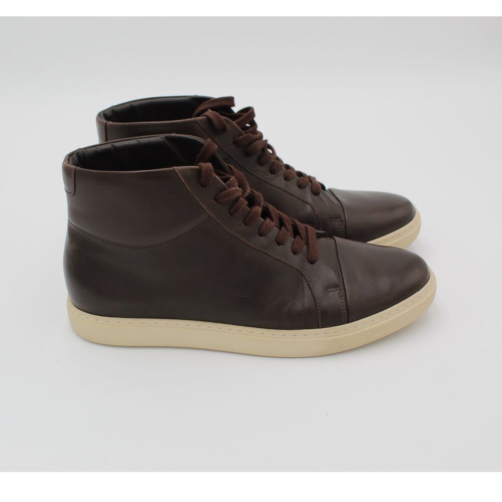 Allen Edmonds Cooper Mens 8.5 Brown Leather High Top Sneakers Casual Shoes